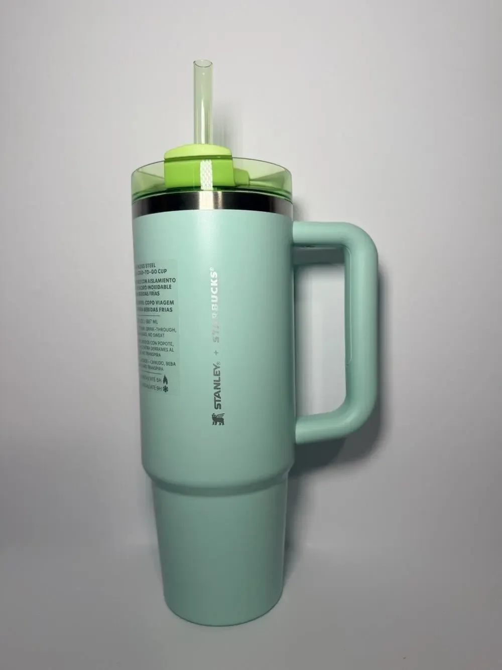 Stanley X Starbucks Mexico Exclusive APRICOT GREEN 30oz Quencher Tumbler BNWT - Picture 1 of 6